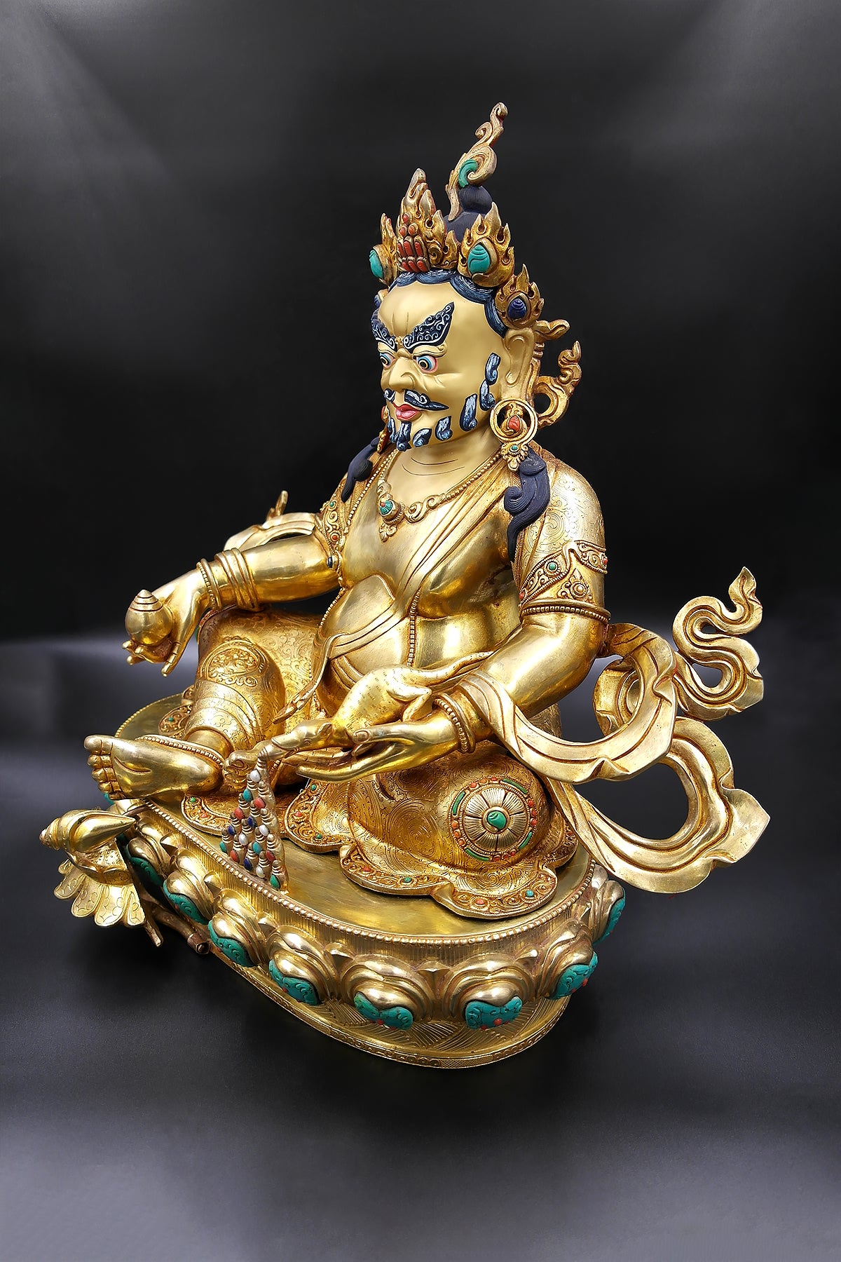 Jeweled Zambala Statue from Nepal, God of wealth, 16"