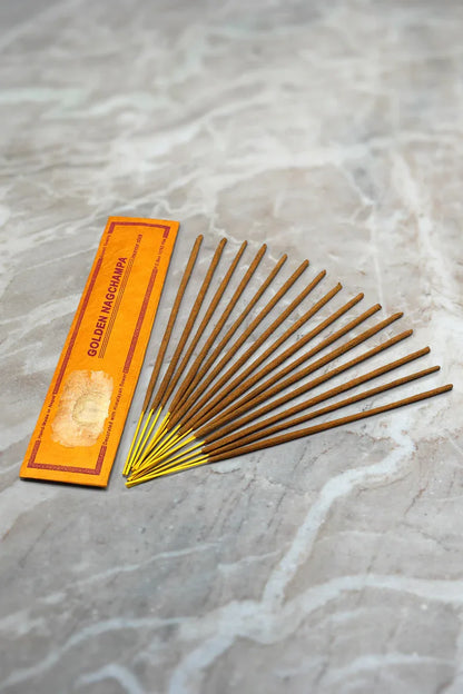 Golden Nag Champa Flora Incense Sticks - Vajracrafts