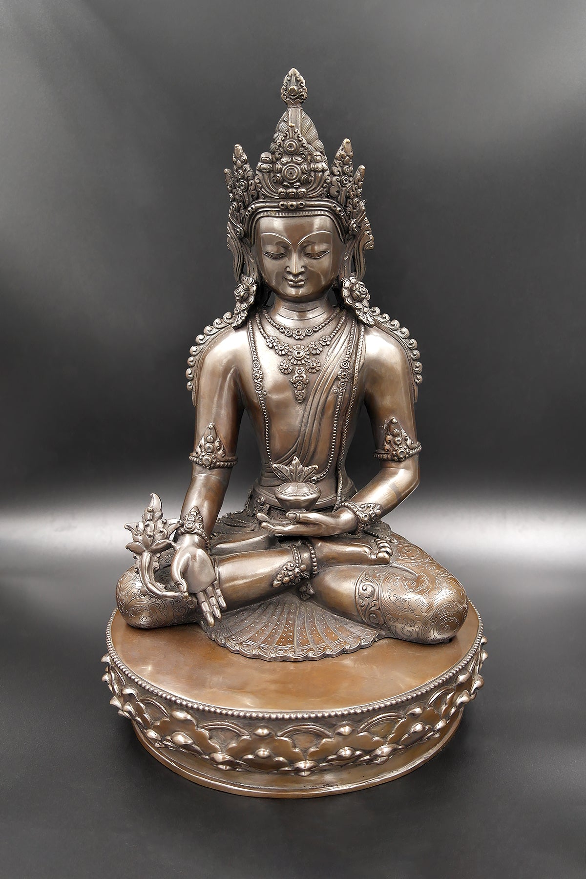Crowned Medicine Buddha Statue 14"