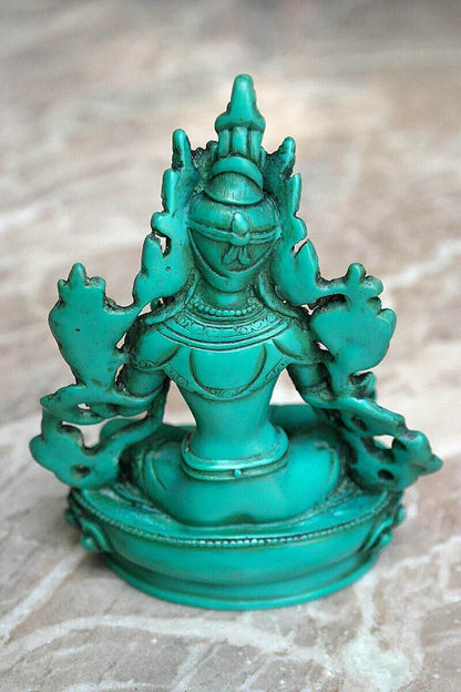 Tibetan Dolma Green Tara Resin Statue 6" - Vajracrafts