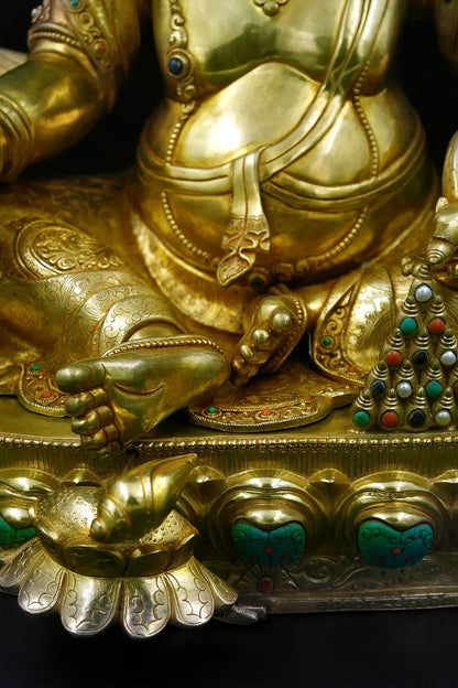 Jeweled Zambala Statue from Nepal, God of wealth, 16" - Vajracrafts