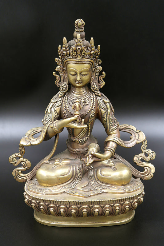 Antique looks Tibetan Vajrasattva Statue with Bell and Vajra 8"