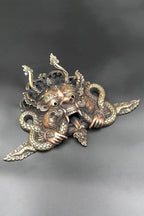Tibetan Cheppu brass Wall Hanging Mask 11" - Vajracrafts