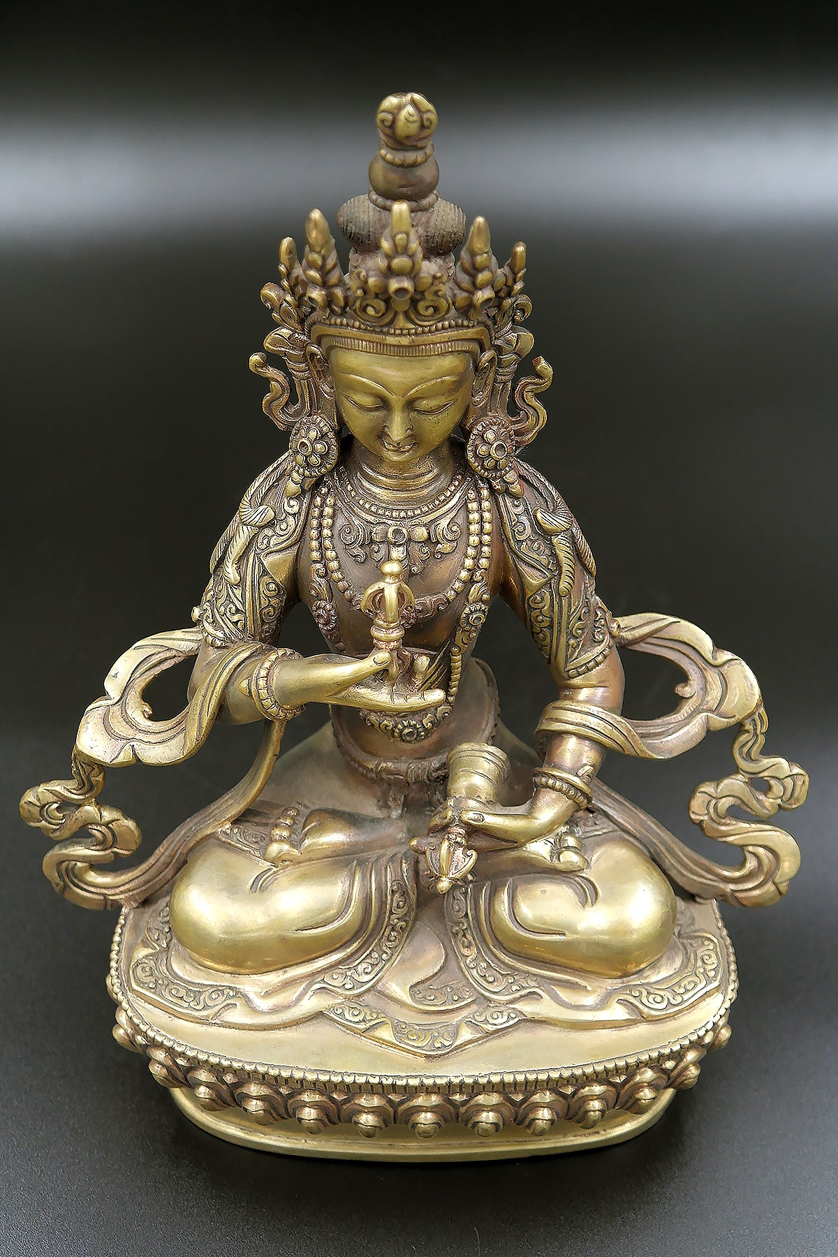 Antique looks Tibetan Vajrasattva Statue with Bell and Vajra 8"