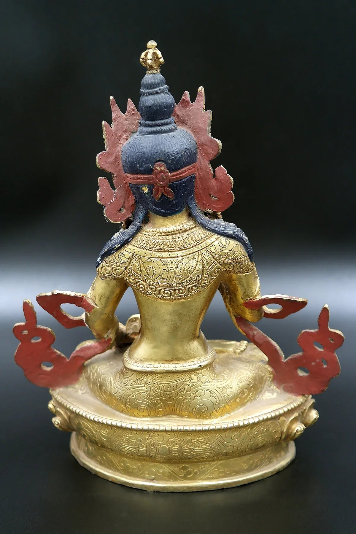 Floral Motif Tibetan Vajrasattva Statue, 9" - Vajracrafts