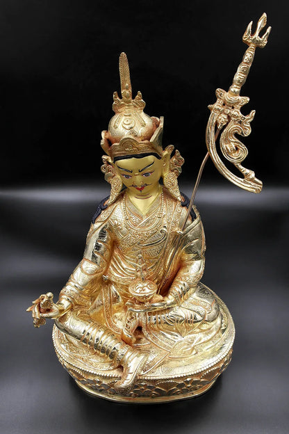 Guru Padmasambhava Statue from Nepal, 14" - Vajracrafts