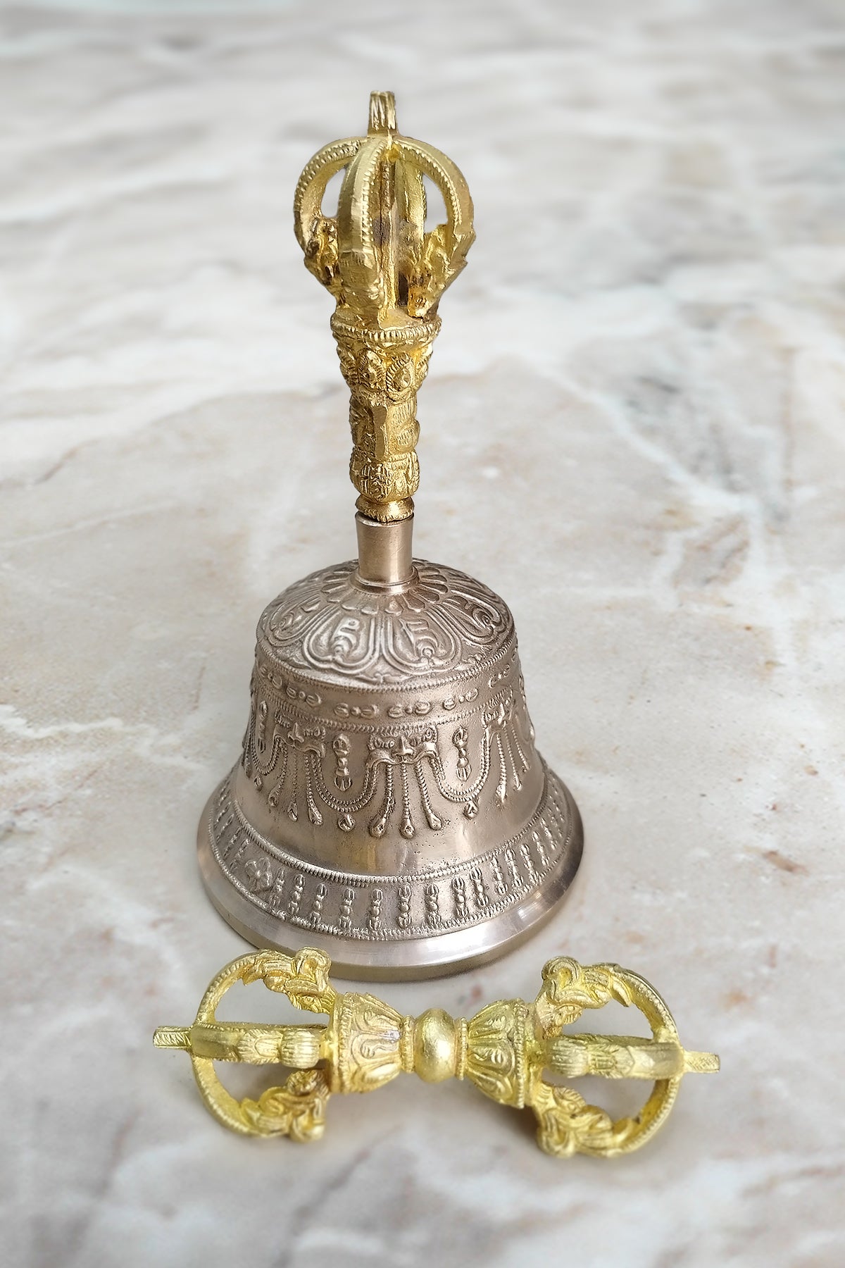 Meditation Bronze Bell and Dorje Set