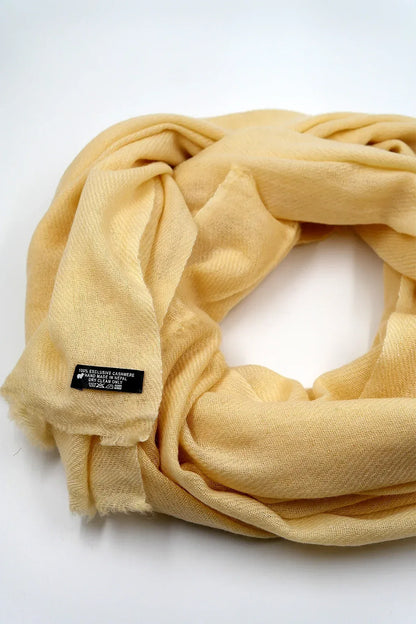 Yellow Cashmere Stole Scarf for Women - Vajracrafts