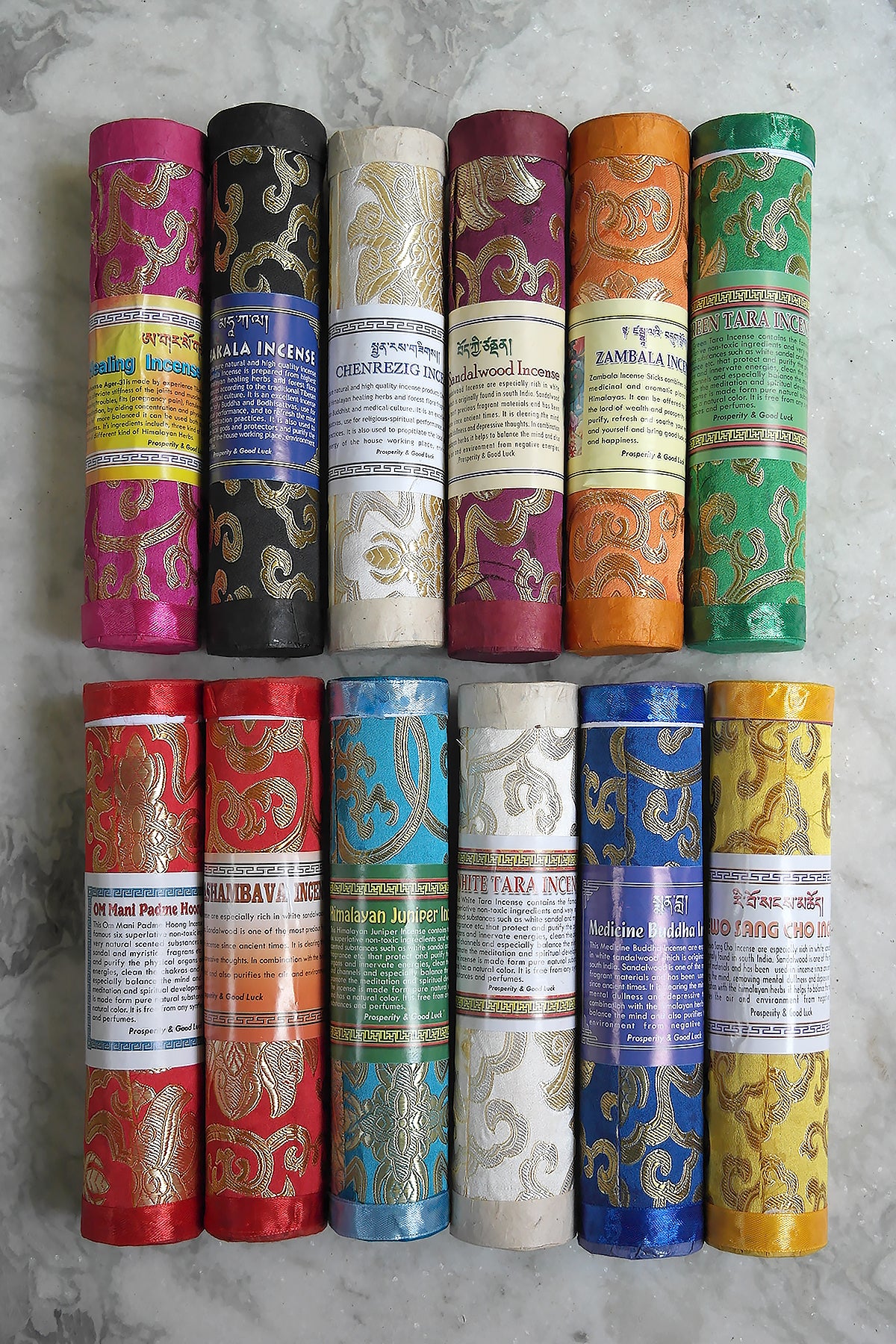 Tibetan Chenrezig Incense in brocade pack | Vajracrafts