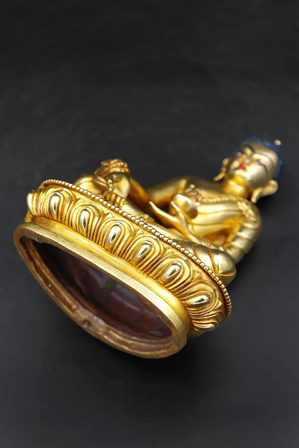 Handmade Gold Plated Medicine Buddha Statue 5.5" - Vajracrafts