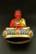 Colorful Amitabha Buddha Statue from Nepal 6" - Vajracrafts