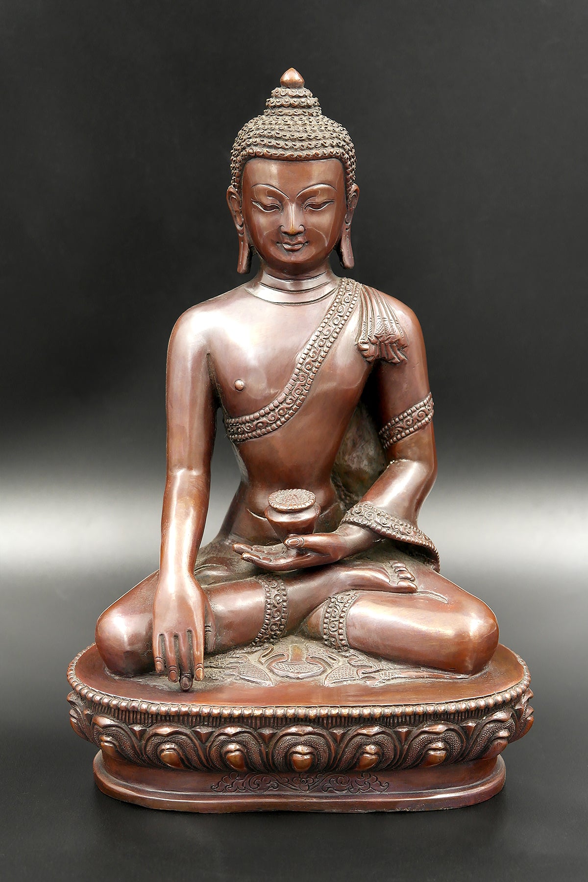 Copper Alloy Nepalese Shakyamuni Buddha Statue 8"