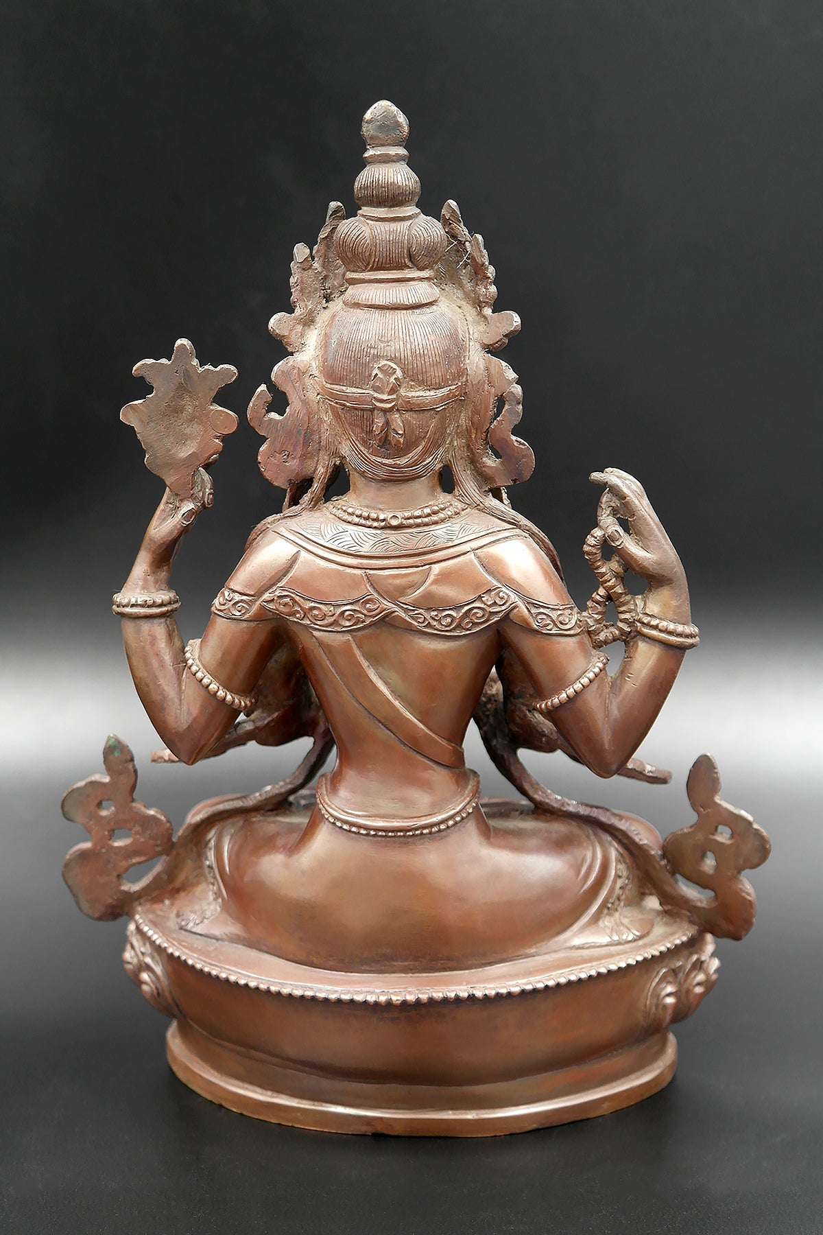 Copper Oxidized Chenrezig Statue 8"