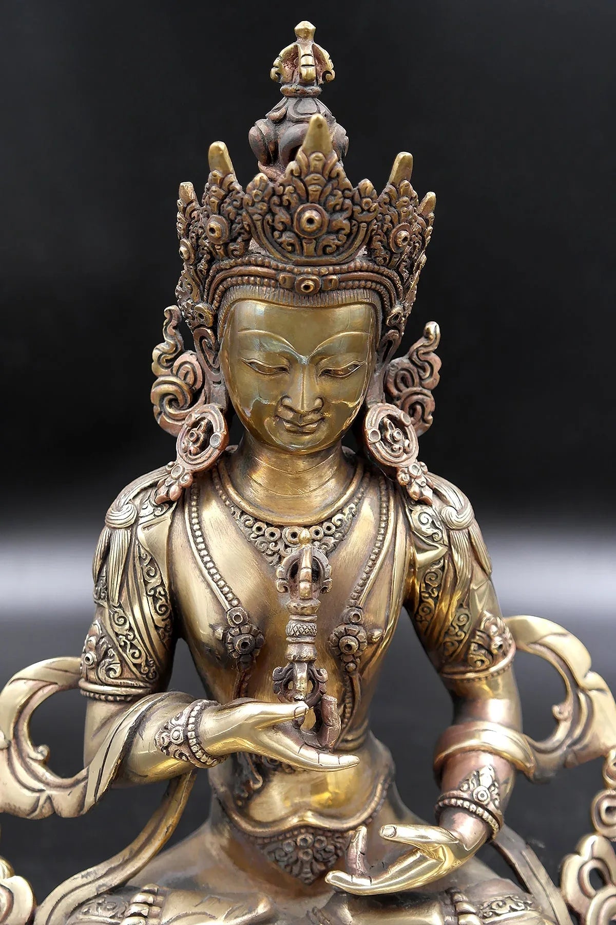 Antique looks Tibetan Vajrasattva Statue 11.5" - Vajracrafts