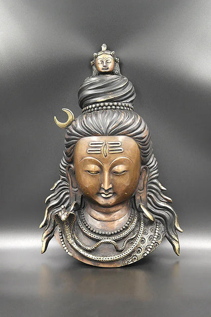 Lord of Lord Shiva Face wall hanging Decorative Showpiece 15" - Vajracrafts
