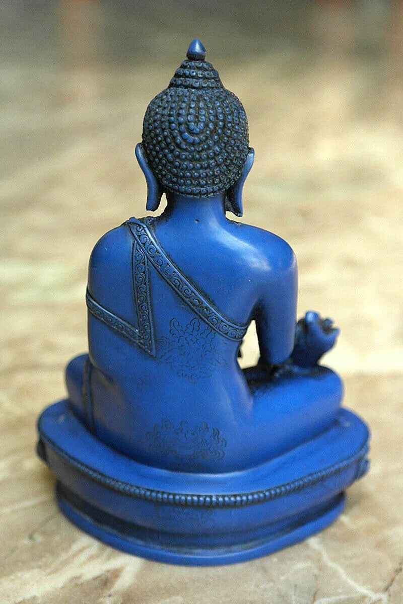 Blue Medicine Buddha Resin Statue, 6" - Vajracrafts