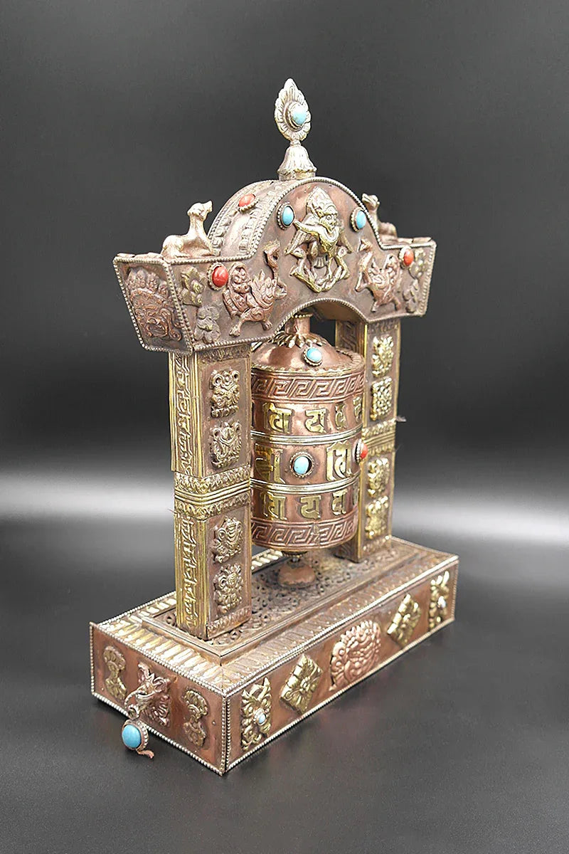 Om mane peme hum in Potala Design prayer wheel - Vajracrafts