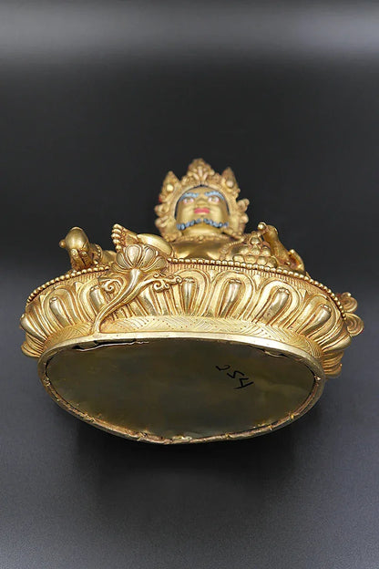 Fully Gold Plated Zambala Statue, Handmade Kuber Statue in Nepal 9" - Vajracrafts