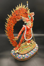 Vajra yogini hand painted copper statue 18" - Vajracrafts