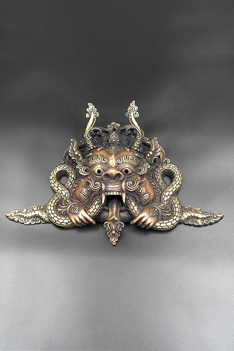Tibetan Cheppu brass  Wall Hanging Mask 11"