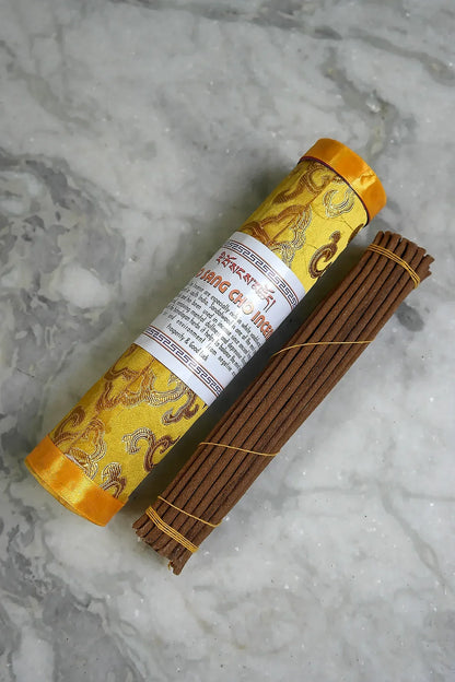 Tibetan Rewo Sang Cho Incense in brocade pack - Vajracrafts