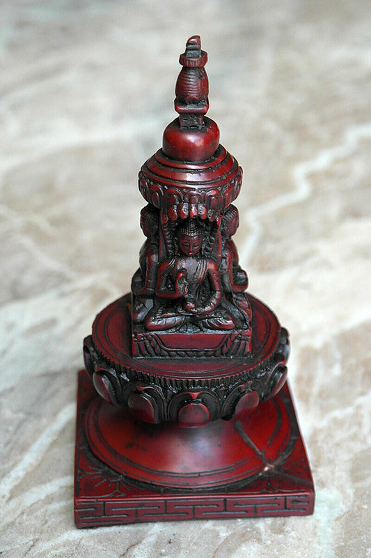 Tibetan Buddhist Resin Stupa Chorten Statue