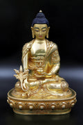 Amazing Hand carved Tibetan Medicine Buddha Statue 8" - Vajracrafts