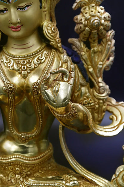 White Tara Statue from Nepal, 13" - Vajracrafts