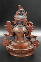 Copper Oxidized Tibetan White Tara Statue 8" - Vajracrafts