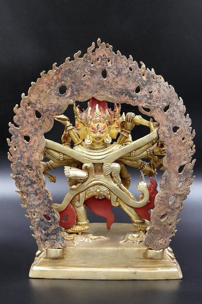 Fully Gold Plated Chakrasamvara Buddhist Statue 9" - Vajracrafts