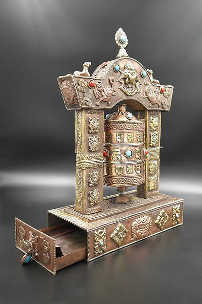 Om mane peme hum in Potala Design prayer wheel - Vajracrafts